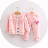 女童装春装纯棉女宝宝套装婴儿三件套小孩衣服儿童套装1岁2岁3岁