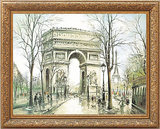 【巴黎凯旋门】毕莎罗 复古欧式建筑油画客厅卧室挂画 成品包邮