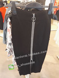 HM上海专柜正品代购H&M拉链针织半身裙中长款包臀螺纹高腰
