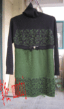 秋冬季女装 女士韩版羊毛衫裙 兔毛毛衣套头中长款 电脑绣花