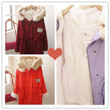 2013冬装新款女装孕妇装韩版时尚中长款羊羔毛绒加大码棉服外套
