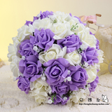 新款韩式婚礼新娘手捧花 满天星玫瑰花束道具伴娘手捧花