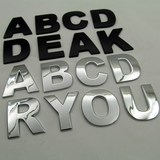 汽车大尺寸英文字母随意DIY车身组合贴 纯金属3D立体字母改装贴标
