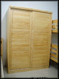 品牌纯松木家具新西兰松纯实木1.2、1.5、1.8米两门移门衣柜衣橱