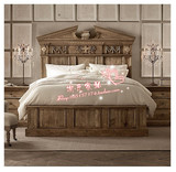 欧式复古家具美式法式乡村风格家具LOFT风格全松木实木床雕花床