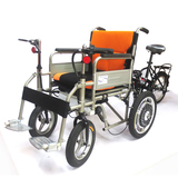 2015人气热卖正品双人护理带自行车老人电动轮椅车代步车折叠轻便