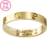 Cartier卡地亚LOVE窄版经典款18K黄金指环 玫瑰金情侣结婚对戒指