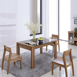 奥丽家具现代简约餐桌长方形六人/四人餐桌钢化玻璃面板餐桌T6716