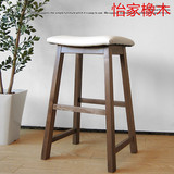 日式北欧风格实木吧台凳子 时尚家用吧椅 吧凳   实木高凳子BD203