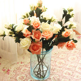 乐逗 欧式玫瑰仿真花 客厅落地装饰假花 餐桌大号装饰花朵