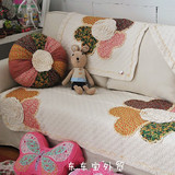 外贸原单 韩国 四叶花米白色沙发垫子 坐垫飘窗垫 地垫