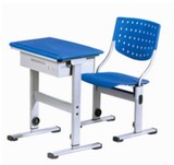 学生课桌椅 翻板座椅 吹塑凳面 可升降桌椅 书桌椅 写字台直销