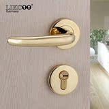 Likcoo 欧式门锁室内 卧室锁金色锁 304不锈钢分体房门锁具