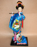 日本人偶 美女人偶 布艺娃娃 寿司料理店铺餐厅摆件装饰 蓝衣吹笛