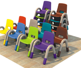 幼儿园早教/亲子园儿童豪华型塑料靠背椅子/儿童桌椅凳圆方靠背