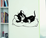 <乐多多>儿童房卡通可爱时尚家居装饰墙贴 猫和老鼠 贪睡的汤姆猫