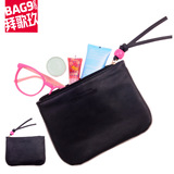 BAG9 2014新款高档仿羊皮复古PU黑色化妆包 欧美时尚收纳整理包