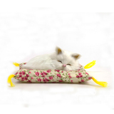 限量秒杀仿真布垫猫咪儿童创意礼品会叫毛绒玩具猫咪摆件生日礼物