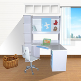 彩色儿童书桌写字台儿童家具板式直角转角电脑桌简约书柜组合