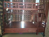 缅甸花梨木大果紫檀双层床实木红木家具简约现代兴达红木框架结构