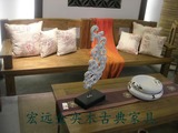 老榆木沙发中式 实木家具全榆木经济形沙发组合定做榆木家具北京