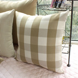 色织格子咖啡沙发靠垫套 抱枕套/靠枕套不含芯 超大定做宜家布艺