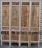 实木屏风中式简约榆木折叠隔断玄关门客厅屏风原木复古实木门扇