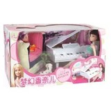 芭比娃娃梦幻香奈儿 女孩玩具钢琴带音乐 礼盒套装芭比