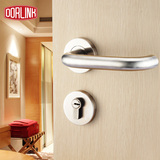 多灵现代304不锈钢分体执手室内门锁卧室卫生间房门锁具纯铜锁芯