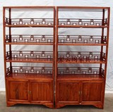 中式明清仿古全实木家具2门4层书架 书柜展示茶叶架 南榆木特价