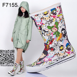 新款韩版可爱时尚防滑中筒女式雨鞋妈妈大人女士雨靴水鞋日本包邮