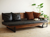美式实木复古沙发椅 铁艺中小户型沙发 客厅皮革抱枕组合沙发茶几