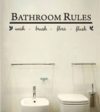 英文BATHROOM RULES Wash Brush Floss Flush墙贴外贸PVC墙贴定制