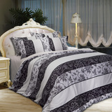 Royalrose 四件套全棉床品套件艾克斯花纹纯棉被套床单4件套1.8床