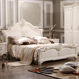欧式实木床 婚床 1.8米双人床 法式田园公主床橡木白色大床