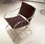 特价时尚扶手椅宜家单人沙发椅后现代不锈钢真皮休闲椅家用电脑椅