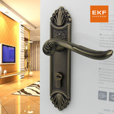 德国EKF 门锁室内锁具欧式仿古卧室田园房间执手锁 青古铜门锁