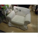 三皇冠聚美宜家代购 IKEA 爱克托单人沙发扶手椅布勒丁白色原价14