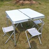 加厚铝合金户外折叠桌椅套餐 沙滩桌椅 便携摆摊野餐折叠桌子包邮