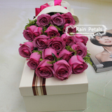 情人节19朵特级紫玫瑰礼盒上海鲜花店上海同城速递快递配送
