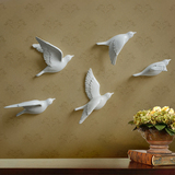 树脂田园3D立体小鸟墙贴客厅创意电视背景墙面装饰品壁饰挂件墙饰
