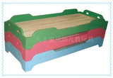 木制幼儿专用小床 幼儿园单人床 彩色实木儿童重叠床