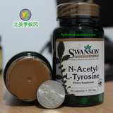 美国SWANSON NAC L-Tyrosine/乙酰酪氨酸/350mg*60 多巴胺 抑郁