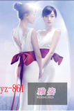 上海礼服实体店 量身定制V领露背白色礼服定做年会主持人礼服出租