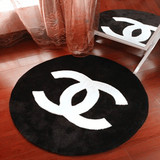 时尚潮牌双C衣帽间地毯卧室客厅茶几床边地毯圆形个性可定制logo