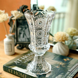 包免邮欧式透明水晶玻璃花瓶家居摆件水培绿萝花器玫瑰花插餐桌