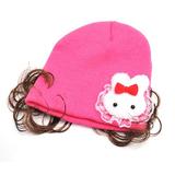 新款韩版大兔子儿童帽子 宝宝假发帽 棉线帽秋冬款套头帽婴儿帽子