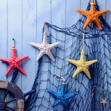 地中海复古树脂面包贝壳海螺海星摆件 五指彩绘馒头海星墙壁挂饰