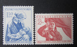 捷克斯洛伐克邮票1953年妇女节2全 全品 雕刻版
