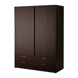 ◆西安宜家代购◆IKEA  特里索 滑门衣柜/4屉(白色/橡木/深褐)